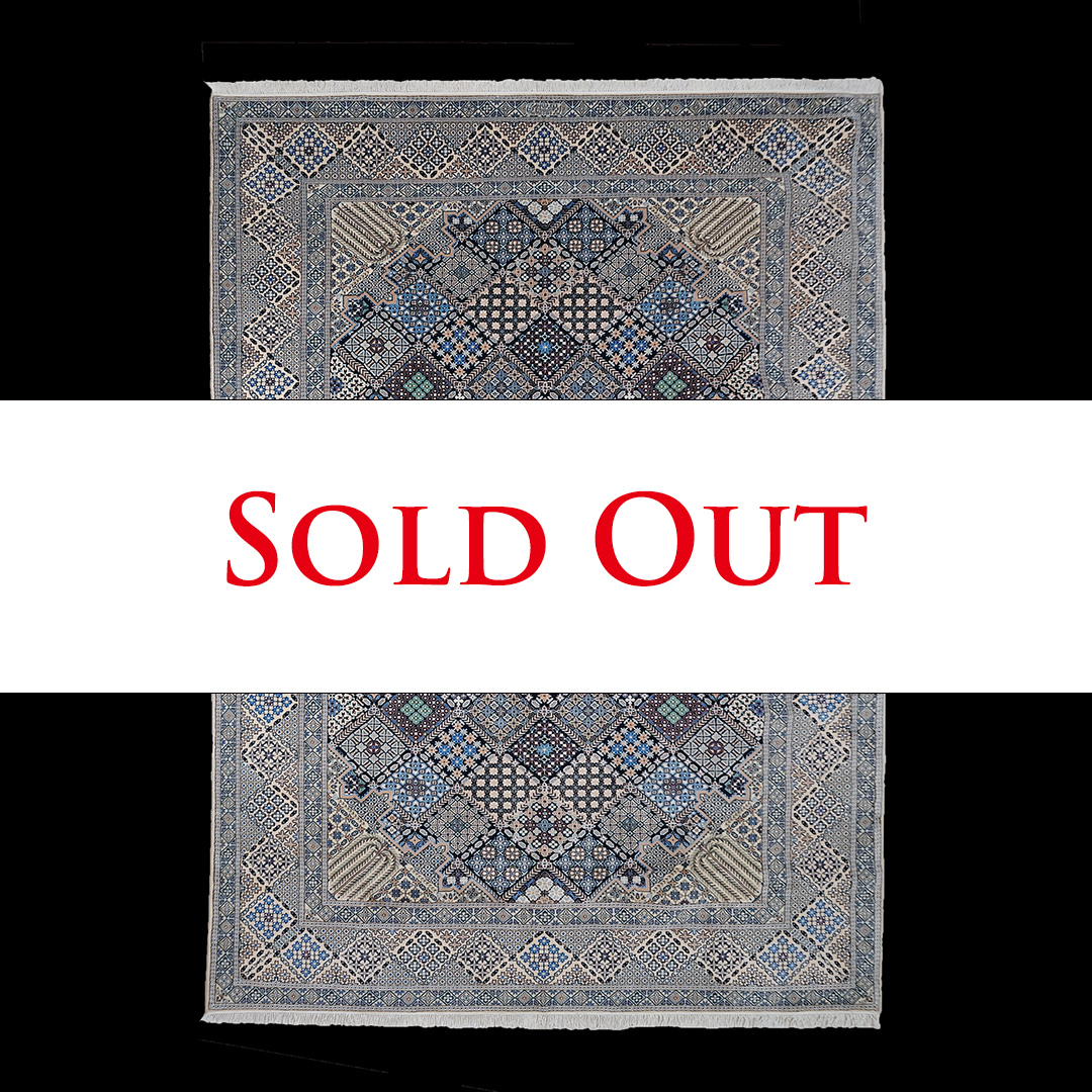 ペルシャ絨毯 ナイン Naein 9La 新品 112x112 ウール＆シルク-Supreme